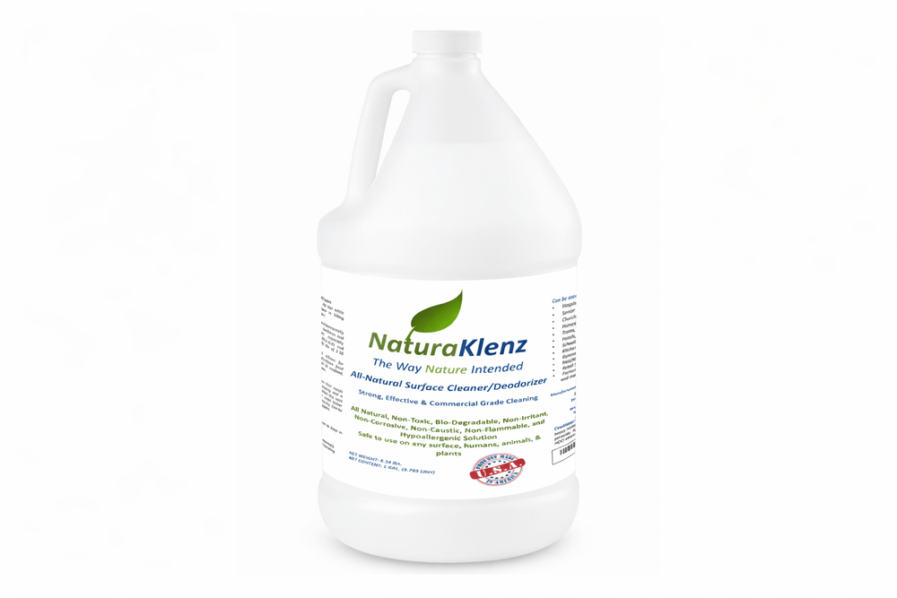NaturaKlenz all-natural medical grade air surface disinfectant and hand sanitizer bottle