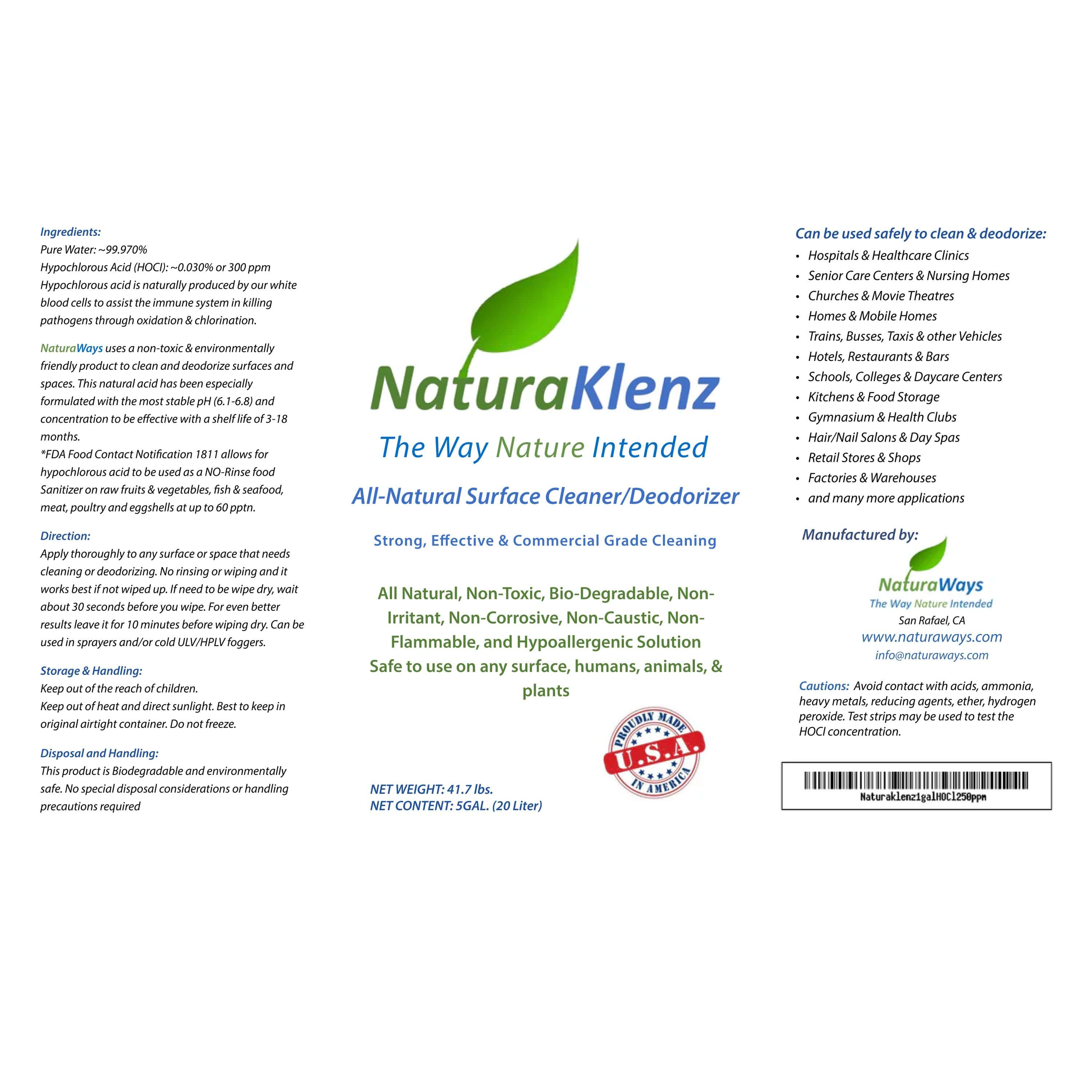 Buy NaturaKlenz medical-grade natural disinfectant spray for air and surface cleaning online
