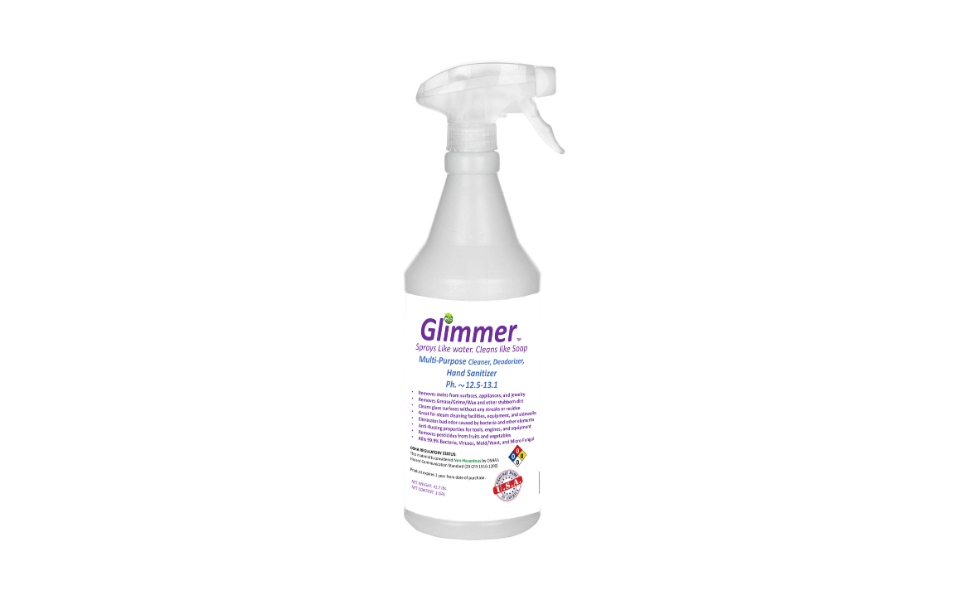  Glimmer medical-grade all-natural disinfectant solution for surface cleaning and hand sanitizing